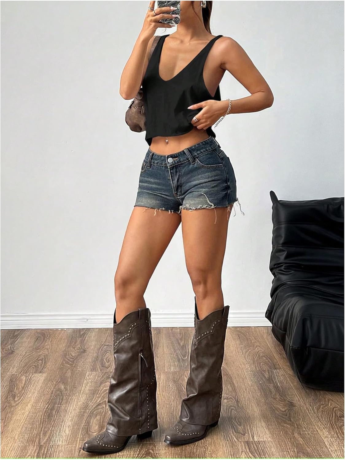 SweatyRocks Women's Tank Tops V Neck Sleeveless Casual Summer Loose Crop Cami Tops - Image 6