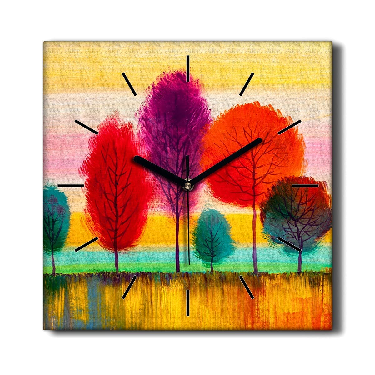 Horloge sans tic-tac en toile Coloray 30x30cm pour en finir avec le bruit dans le salon