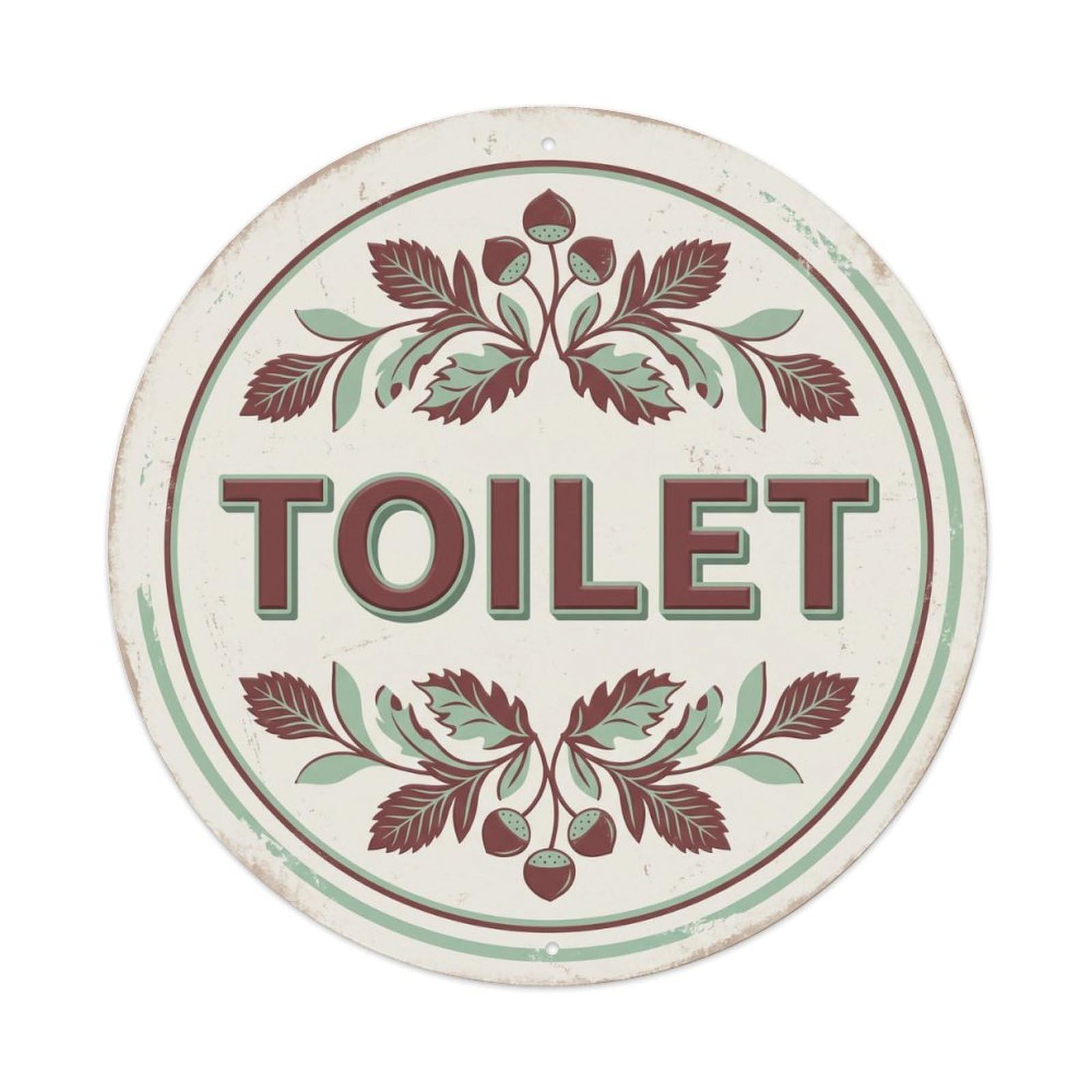Okahys 8X8inch(20X20cm) Toilet(Wc) Signage Chestnut Vintage Metal Tin Sign