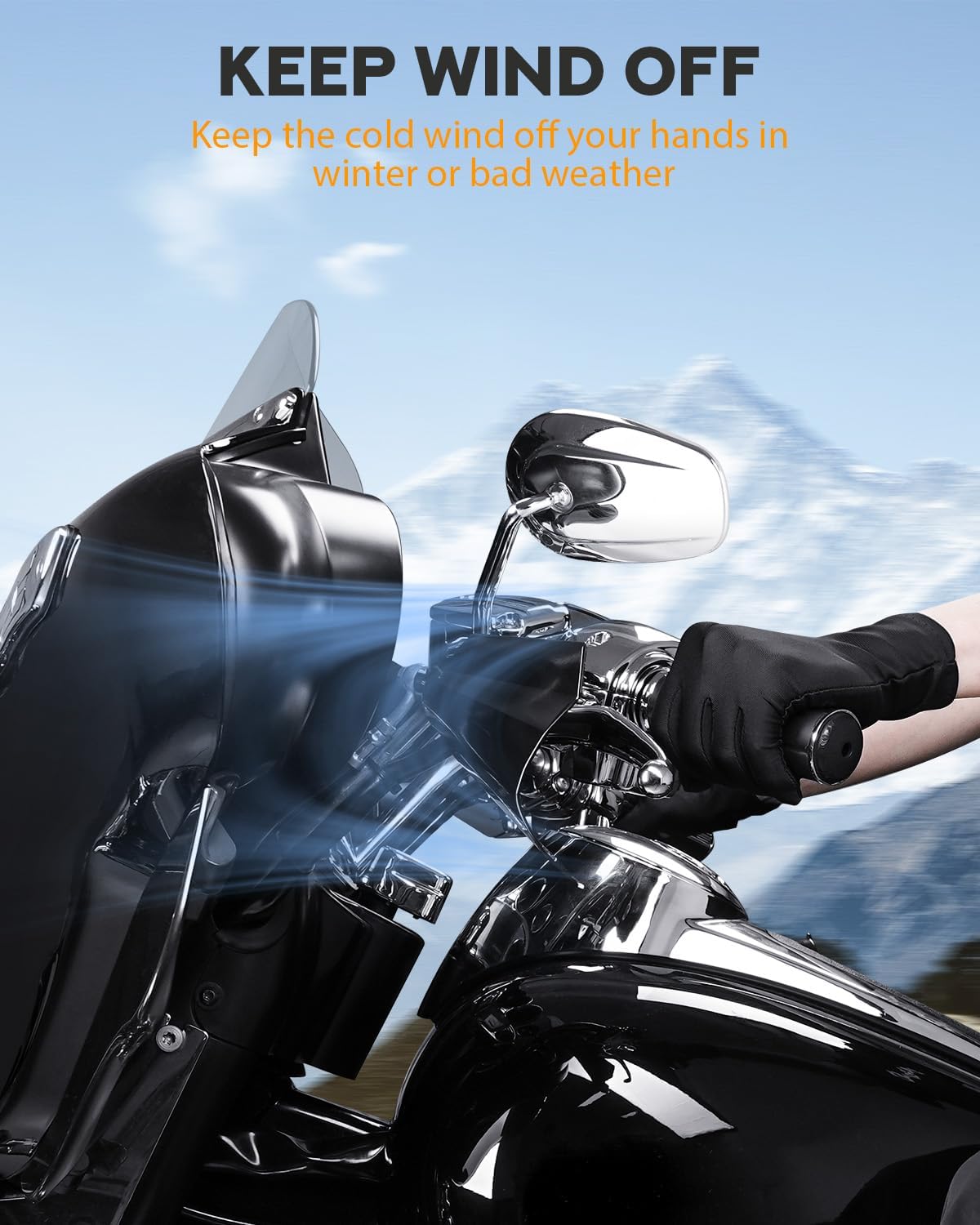 PBYMT Gloss Black Coffin Cut Handguards Hand Guards Compatible for Harley Sportster Touring Street Glide Road King Electra Glide 2007-2023 (Cable Clutch Style -Large)