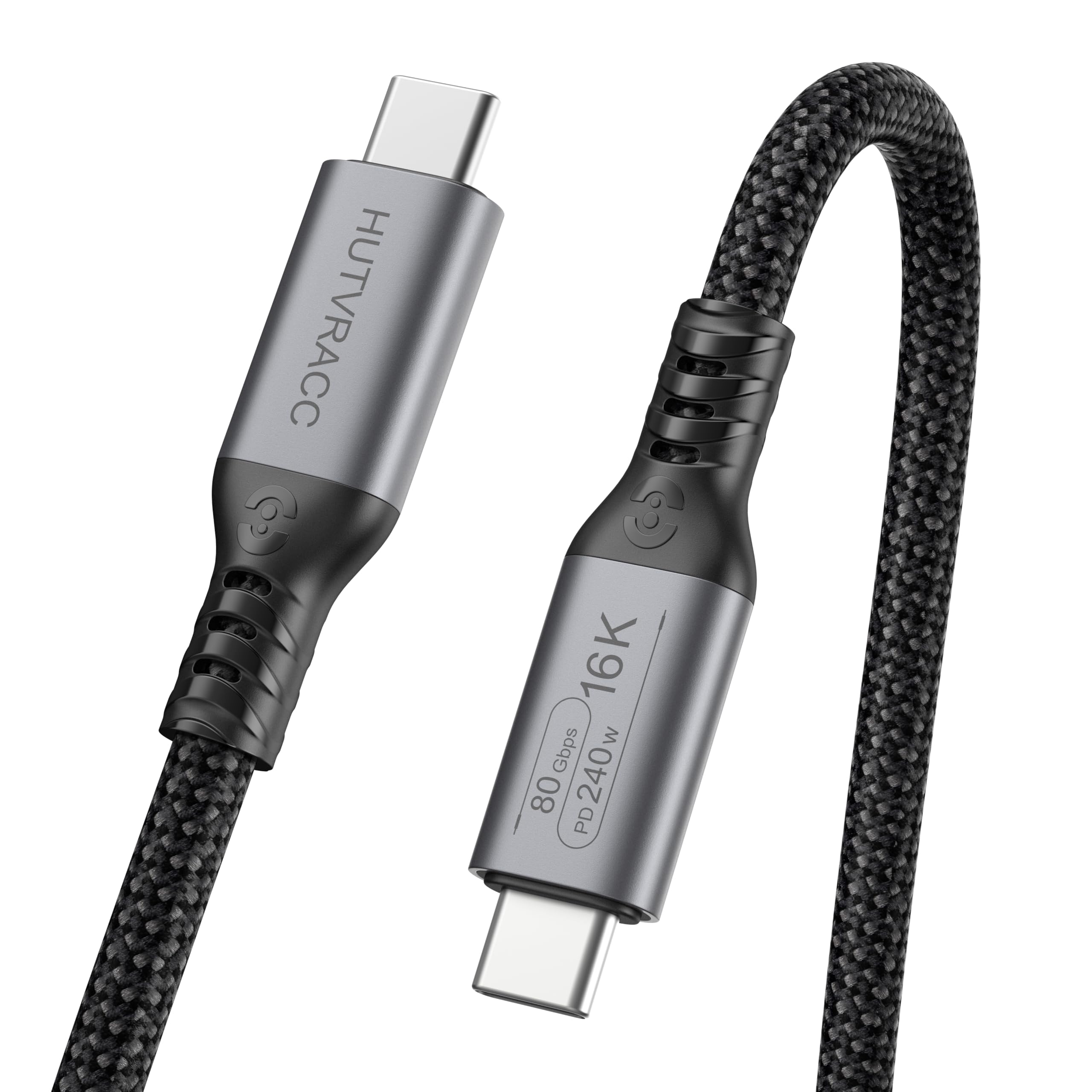 Cavo Thunderbolt 5 [1,5 m], cavo da USB C a USB C da 80 Gbps, fino a 120 Gbps di larghezza di banda per 16K/Dual 8K, ricarica rapida 240 W, compatibile con Thunderbolt 4/3/USB4/MacBook/SSD/Dock/eGPU