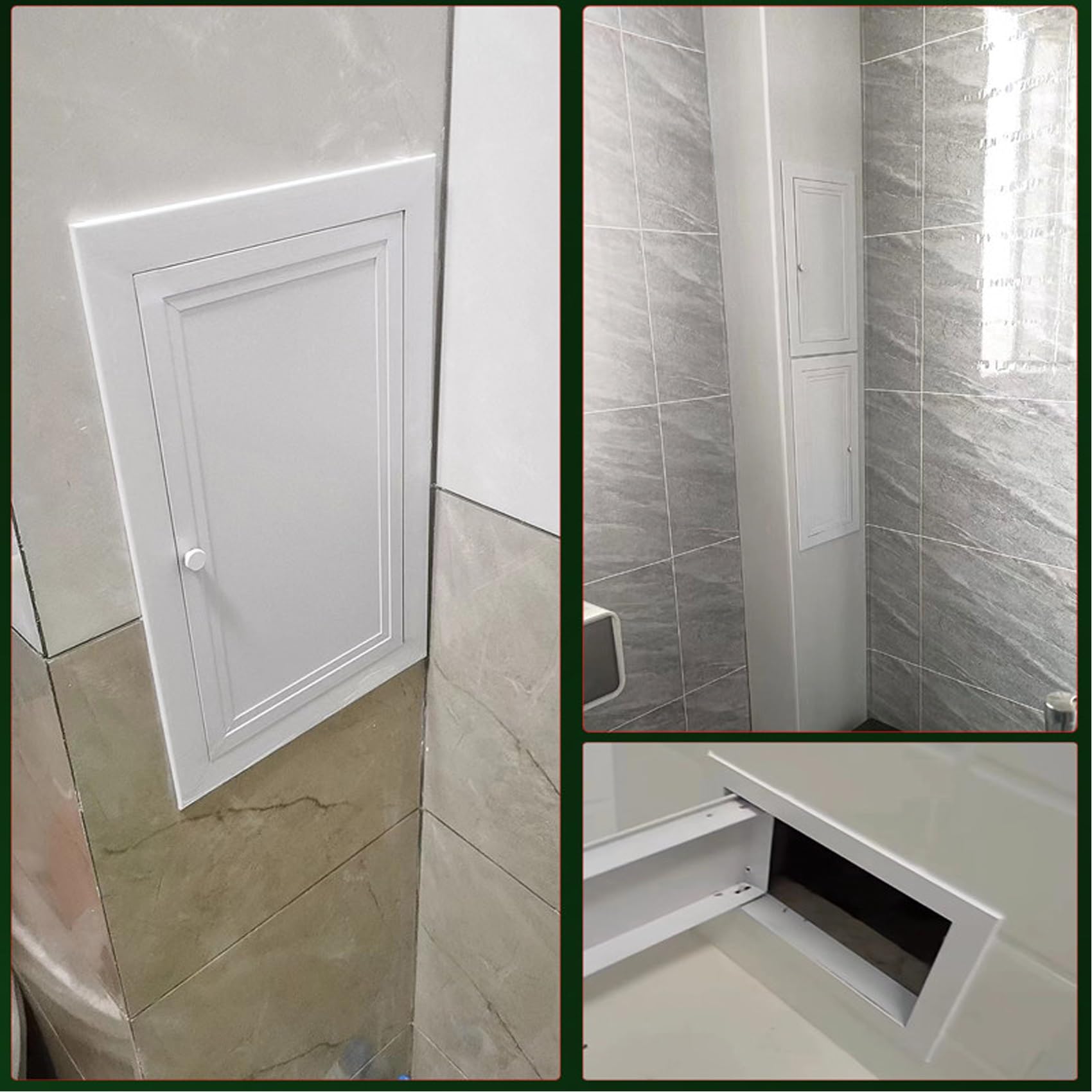 Revisionstür weiß Wartungstür Unterputzklappe Revisionsklappe aus Aluminium | Trockenbau Gipskarton Wartungklappe Unsichtbar Griffdesign Verdeckt Kabel, Rohre(35x70cm/14x28in)