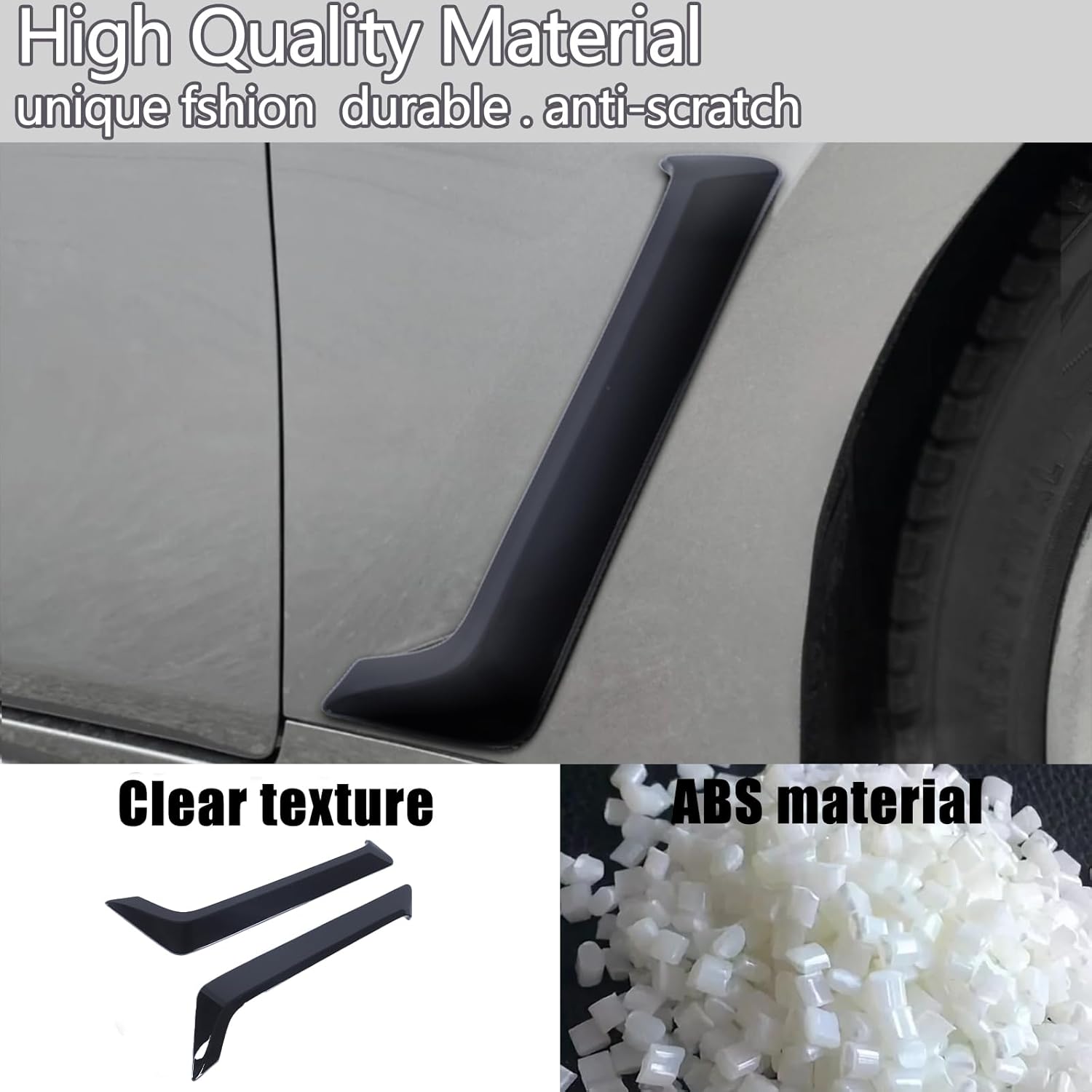 Front Fender Side Vent Garnish Trim Compatible with Infiniti Q60 Q60S 2015-2022, ABS Plastic Air Flow Intake Hole Grille Spoiler Auto Exterior Accessories (Glossy Black)