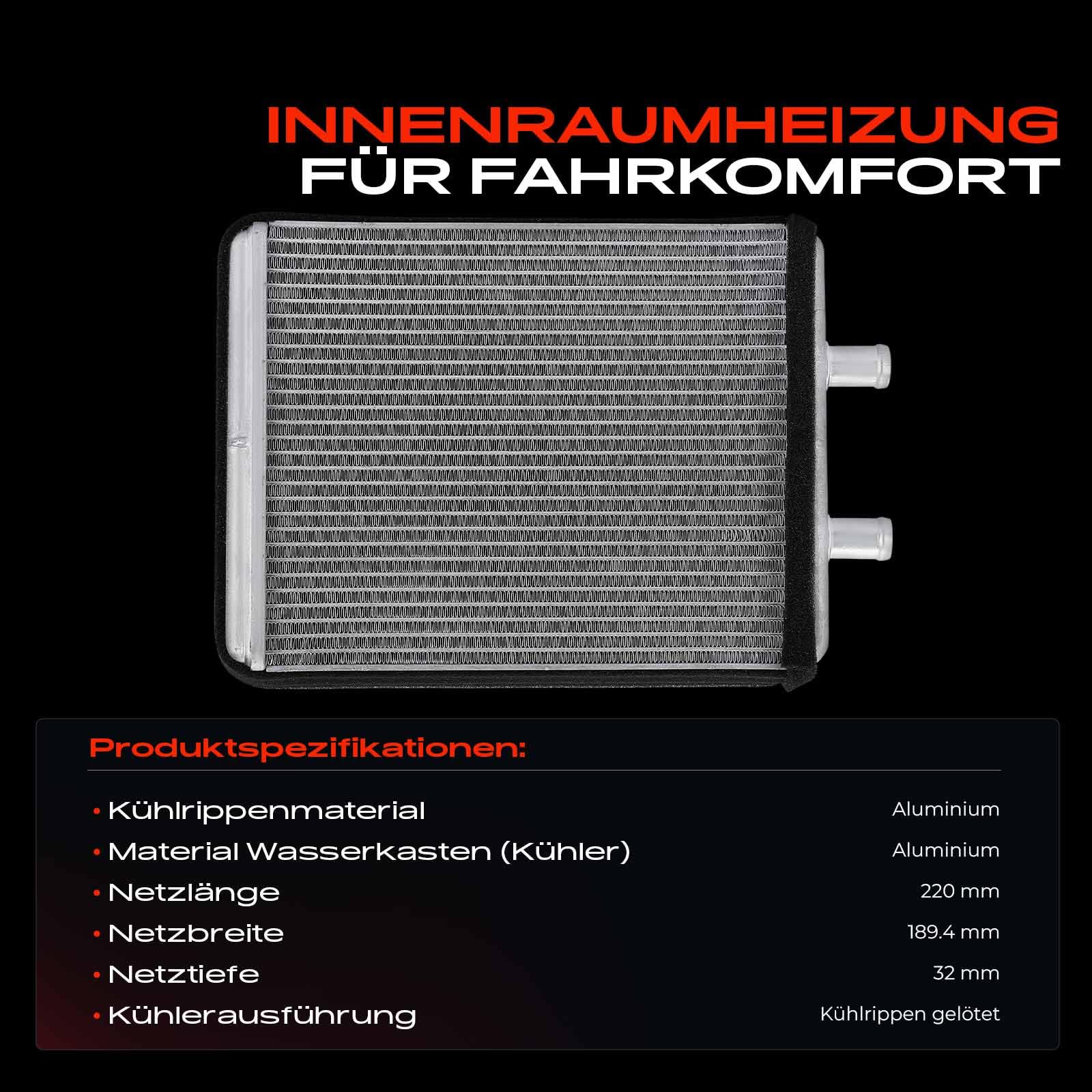 Frankberg Wärmetauscher Innenraumheizung mit Leitung Replace# 54219