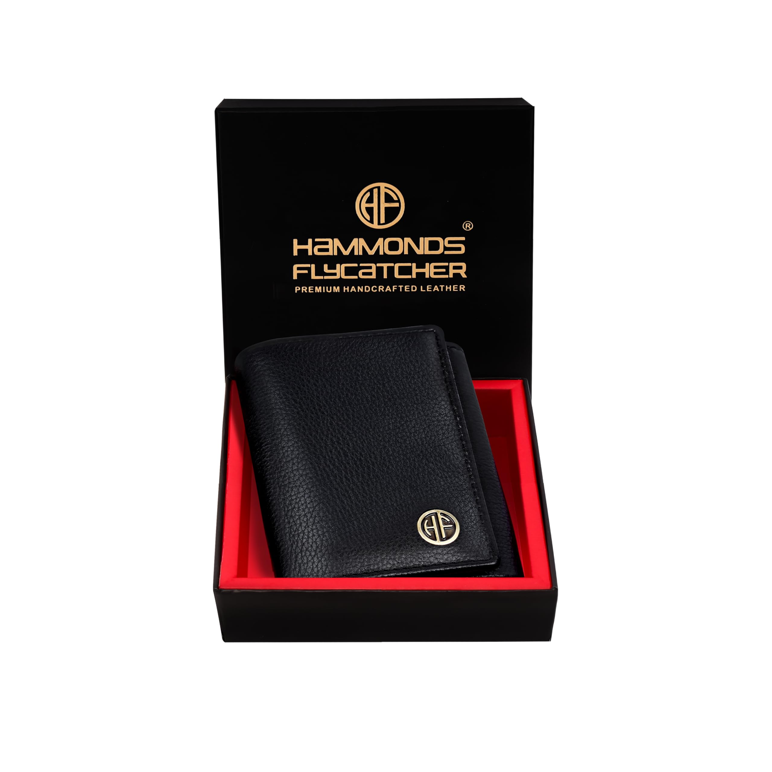 Black Wallets for Man - Trifold Genuine Leather Men Wallet with RFID Protection, 5 Card Slots, 2 ID Windows, Currency Slots, Snap Button Closure, Gift Box Included, Gift for Men-image-27