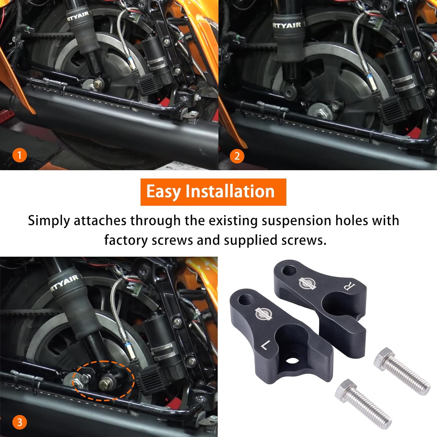 2 Inch Lowering Blocks Kit fits 2009-2025 Harley Touring Street Glide Rear Slam Lowering Blocks Kit 2 inches（Fits Harley/Touring Models)