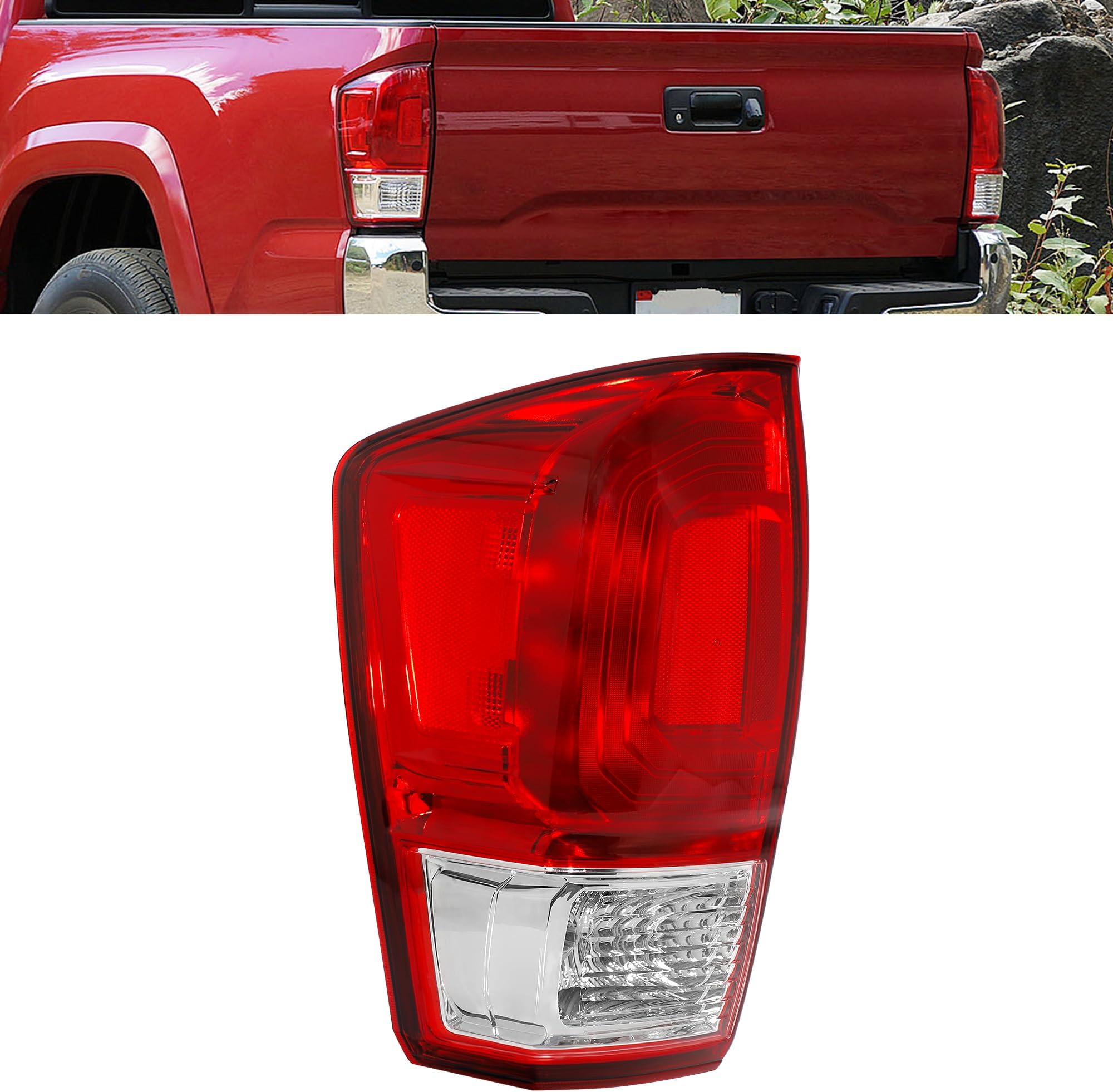 ELH Rear Tail Light Compatible With 2016-2022 16 17 18 19 20 21 22 Tacoma 2016 2017 2018 2019 2020 2021 2022 16-22 Toyota Tacoma Pickup Brake Lamp Left Side