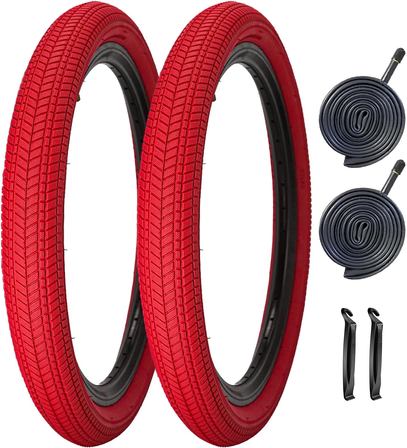 2 Pack 20 Inch Color Bike Tire 20 x 2.125 Bicycle Tire with Inner Tubes Folding Bicycle Replacement Tire Color Tire for Children Bikes