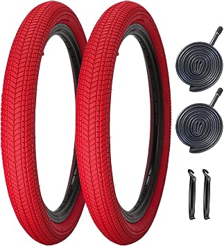 2 Pack 20 Inch Color Bike Tire 20 x 2.125 Bicycle Tire with Inner Tubes Folding Bicycle Replacement Tire Color Tire for Children Bikes