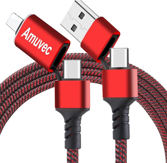 Type C Charger Cable Fast Charging 60W, 2M Data Sync USB C Charger Cable Nylon Braided, 3.1A USB C to Llightning Cable Multi-Port for iP Android Samsung Xiaomi Huawei Sony LG PS5 Google Pixel