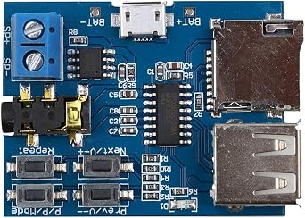 MP3 Decoder Board with Lossless Audio | 2W Amplifier Module | TF Card USB Support | Auto Playback | DIY Audio Player for Custom Projects | Non-OEM Generic