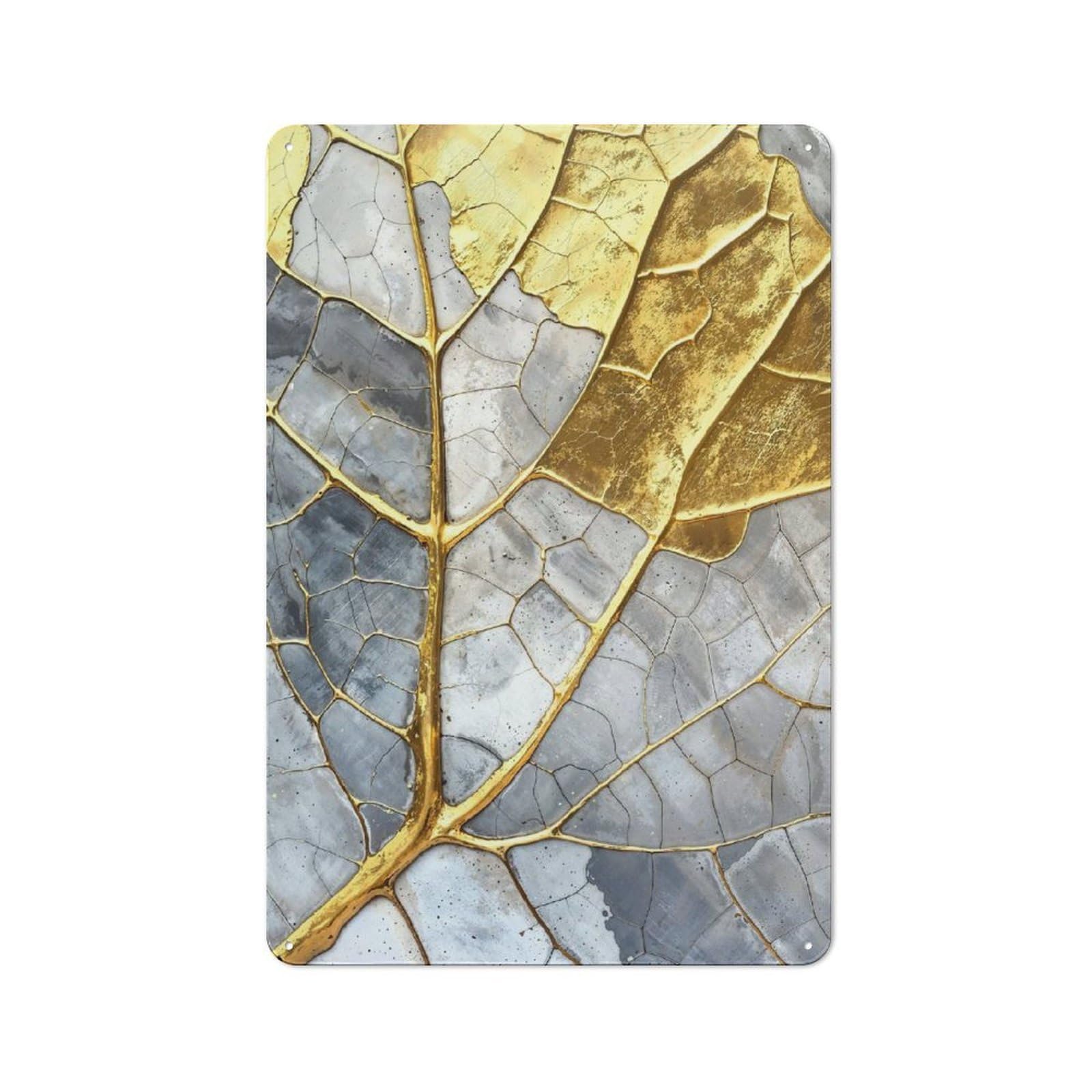 Everyday Golden Leaf Mosaic Metal Gift Sign 30x20cm, Room Wall Plaque for Home, Shop, Pub Or Studio Wall