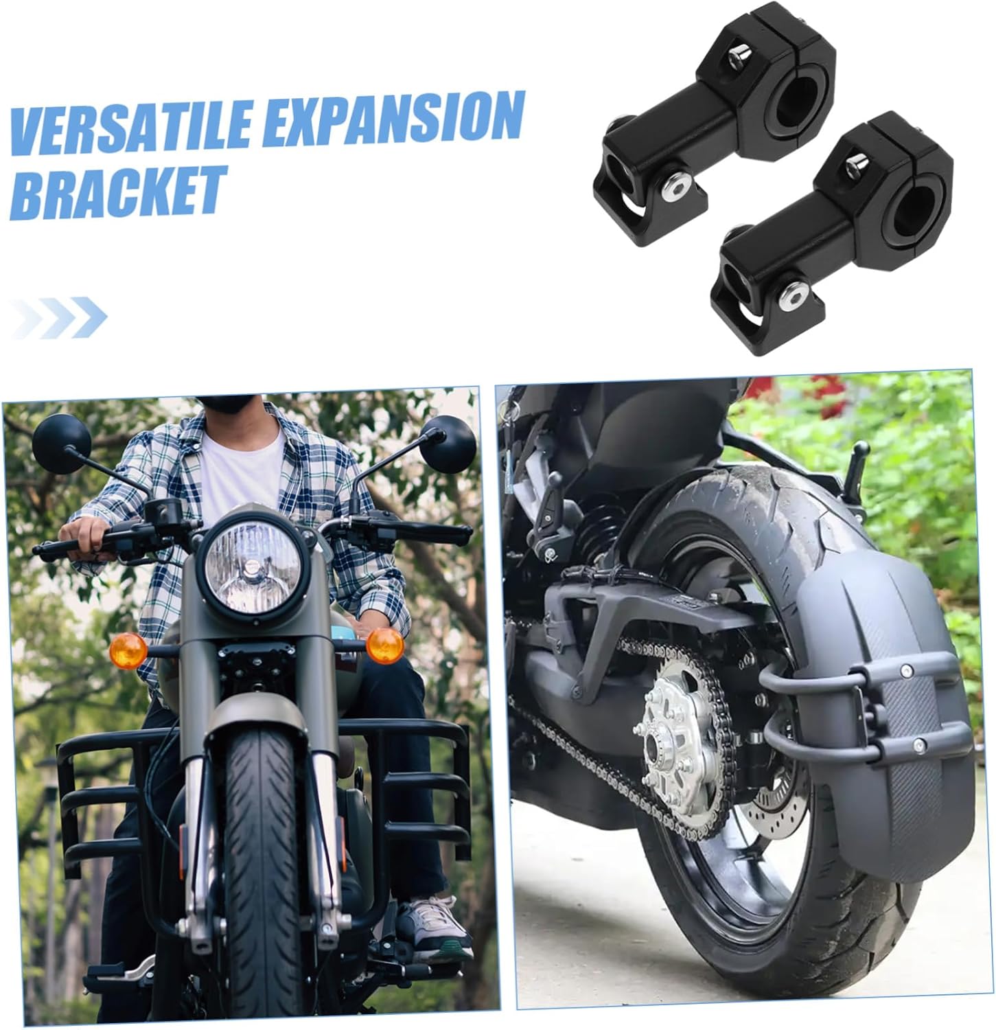 2pcs Motorcycle Light Mount Brackets Adjustable Fork Lamp Mount Pole Easy Install Tube Clamp for Electric Scooter Accessories Motorcycle Headlight Support