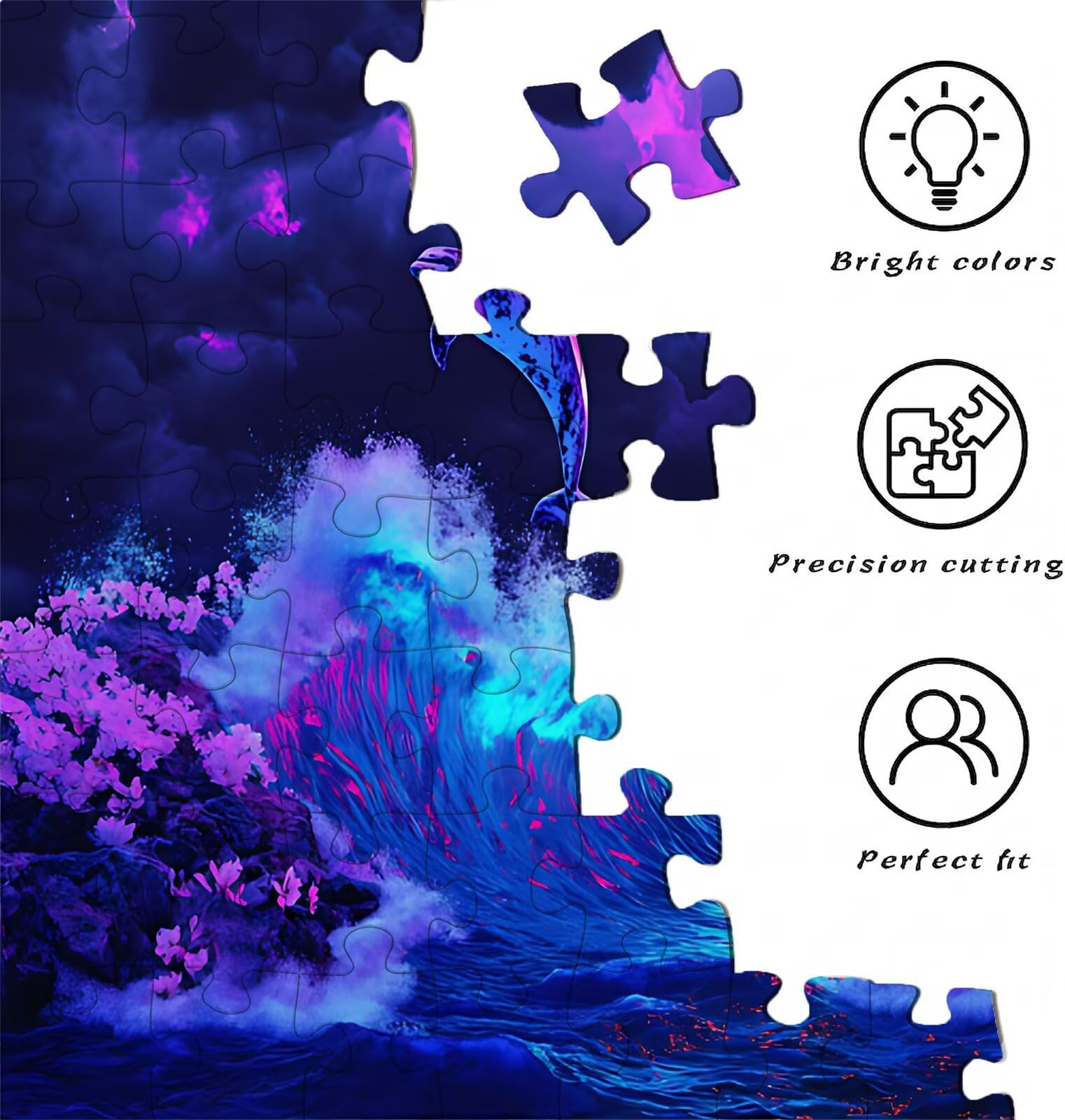 Puzzle 3000 elementów, drewniane puzzle dla dorosłych, delfin, latarnia morska, klasyczne puzzle 122 x 81 cm, gra rodzinna, puzzle redukujące stres, gra myśląca, dekoracja domu w0-242