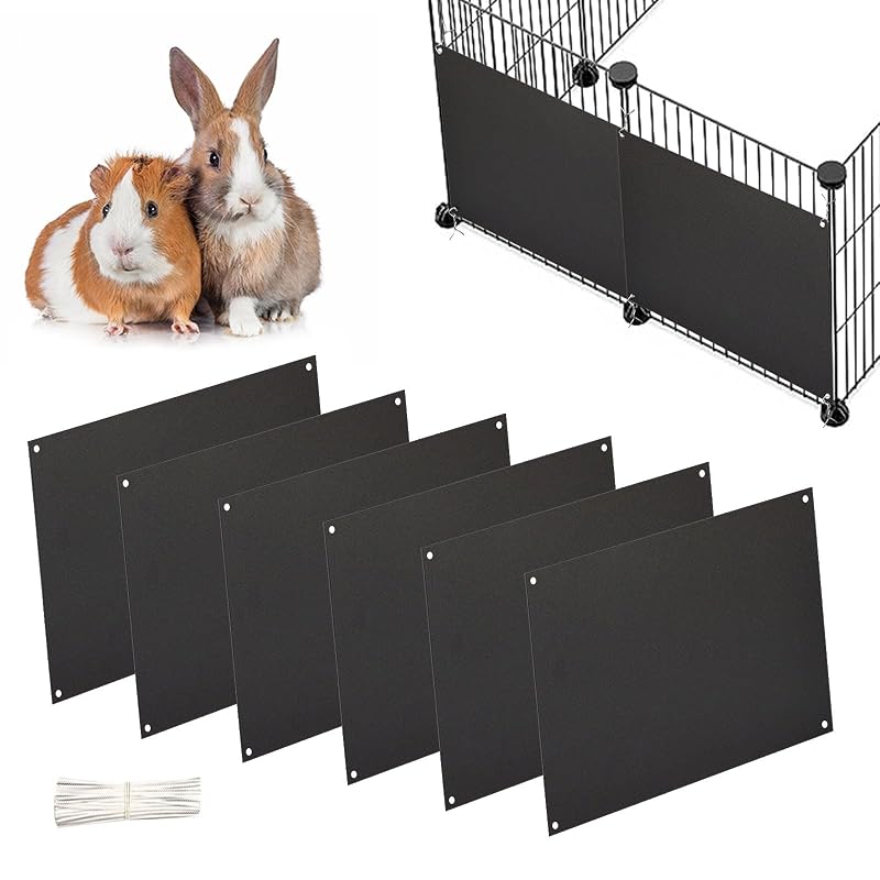 Protetor Lateral para Gaiola de Pequenos Animais em PVC Oncpcare, Preto, Pacote com 6