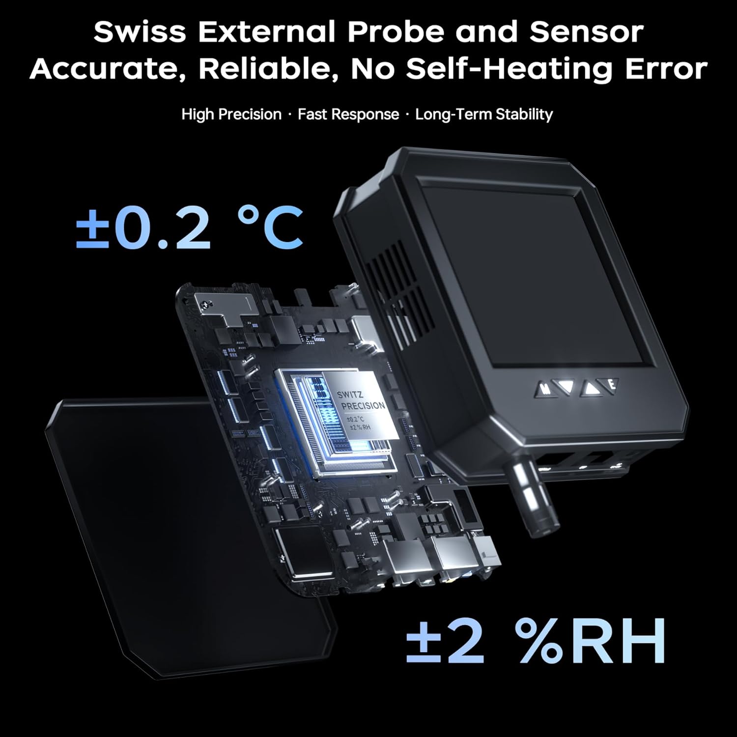 Ethernet Server Room Temperature Monitor, PoE Server Rack Temperature Humidity Sensor with Web Interface, SNMP Modbus MQTT Support, Dual Power, IP55, Data Logging, Alarm & Relay Output
