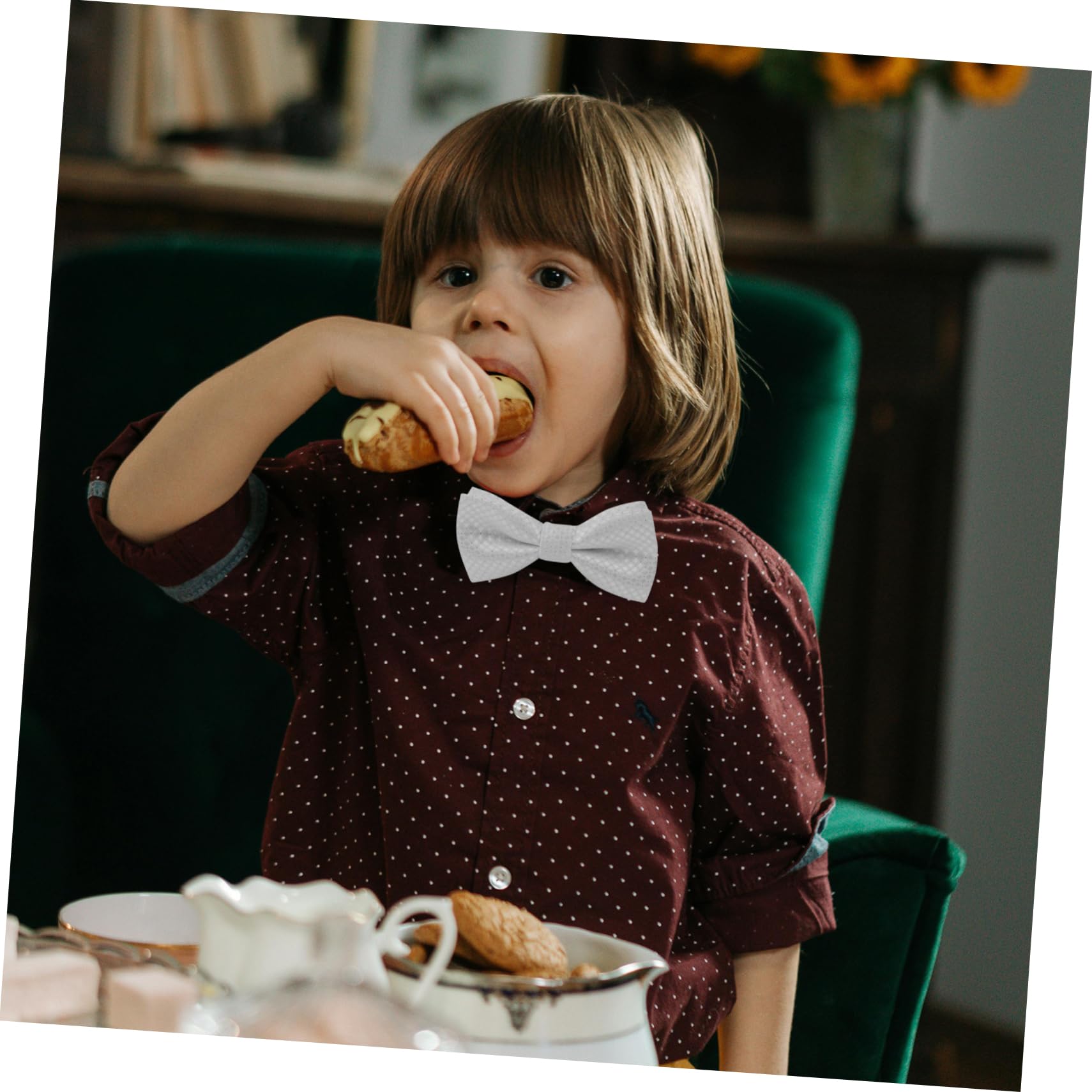 TENDYCOCO Adjustable Bow Tie for for Suits First Communion and Baptism Pre Tied Bow Tie Decoration for Boys and