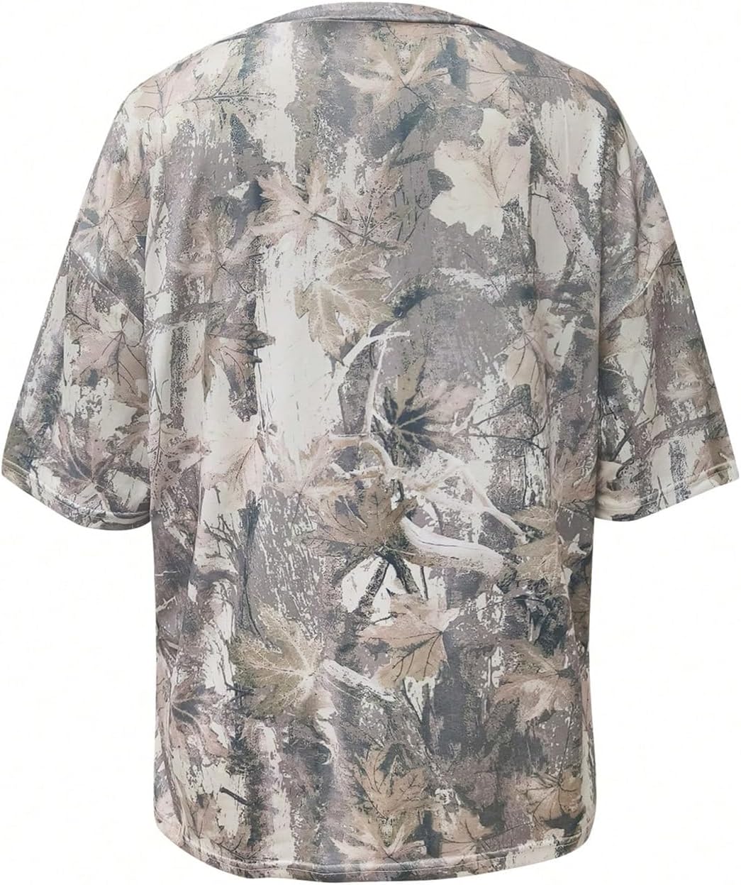 Women's Camo Shirt Maple Leaf Print Short Sleeve Camouflage T Shirt Summer Camo Tee Top Streetwear - Image 2