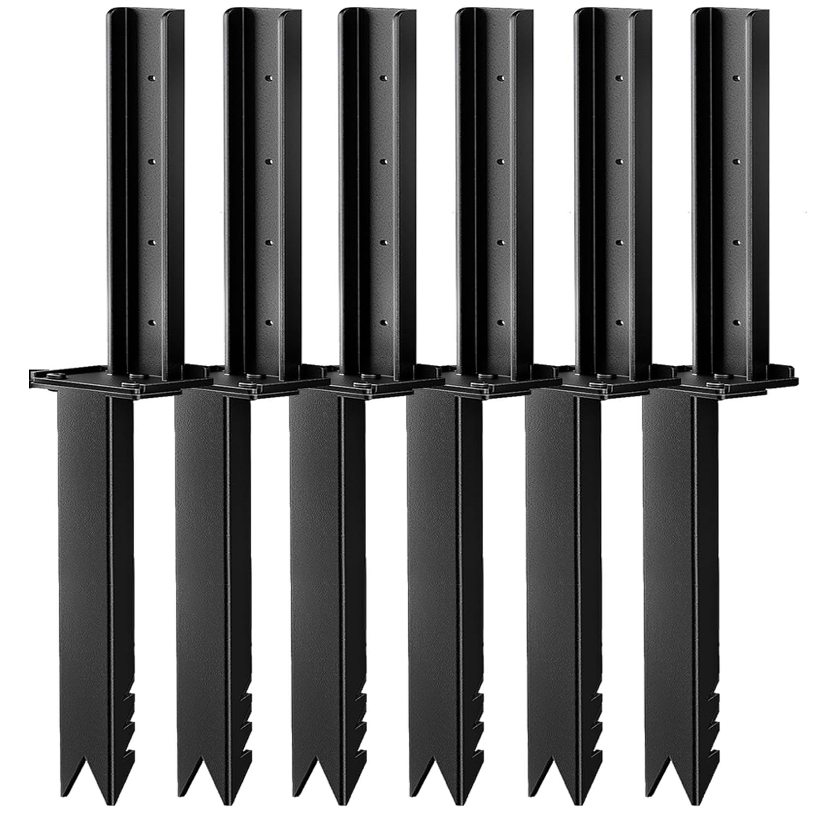 GOUZIBHD Fence Post Repair Kit Heavy-Duty Fasteners Anchors Grounding Nails Post Anchor Ground Spike Fence Post Anchor Ground Spike for Repairing Gateposts Mailboxes(Color:6pack)