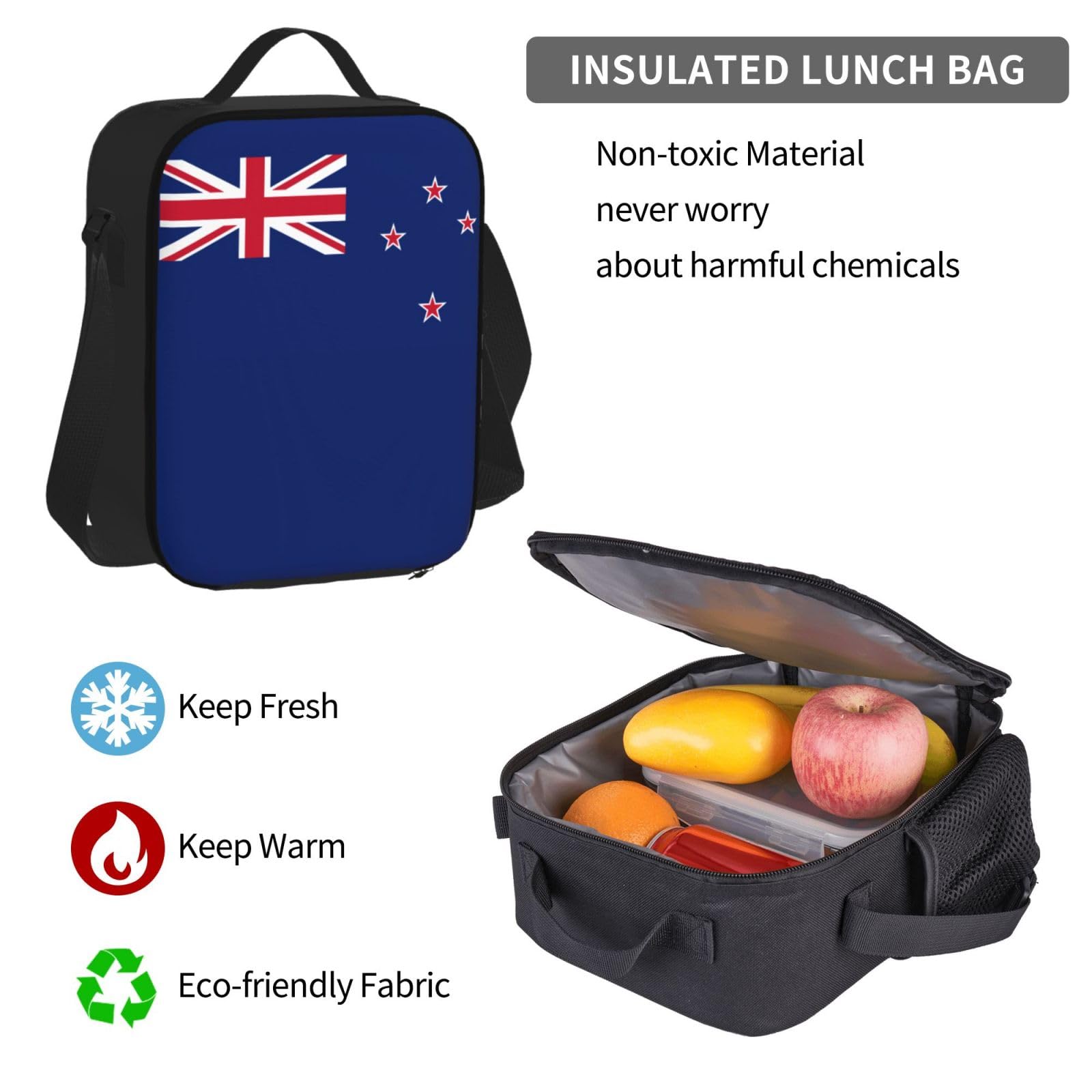 Set di matite con zaino per la scuola con bandiera della Nuova Zelanda | Durevole Laptop Bookbag Combo Per Studenti Universitari Adulti Viaggio Daypack Isolato Box Matita Caso