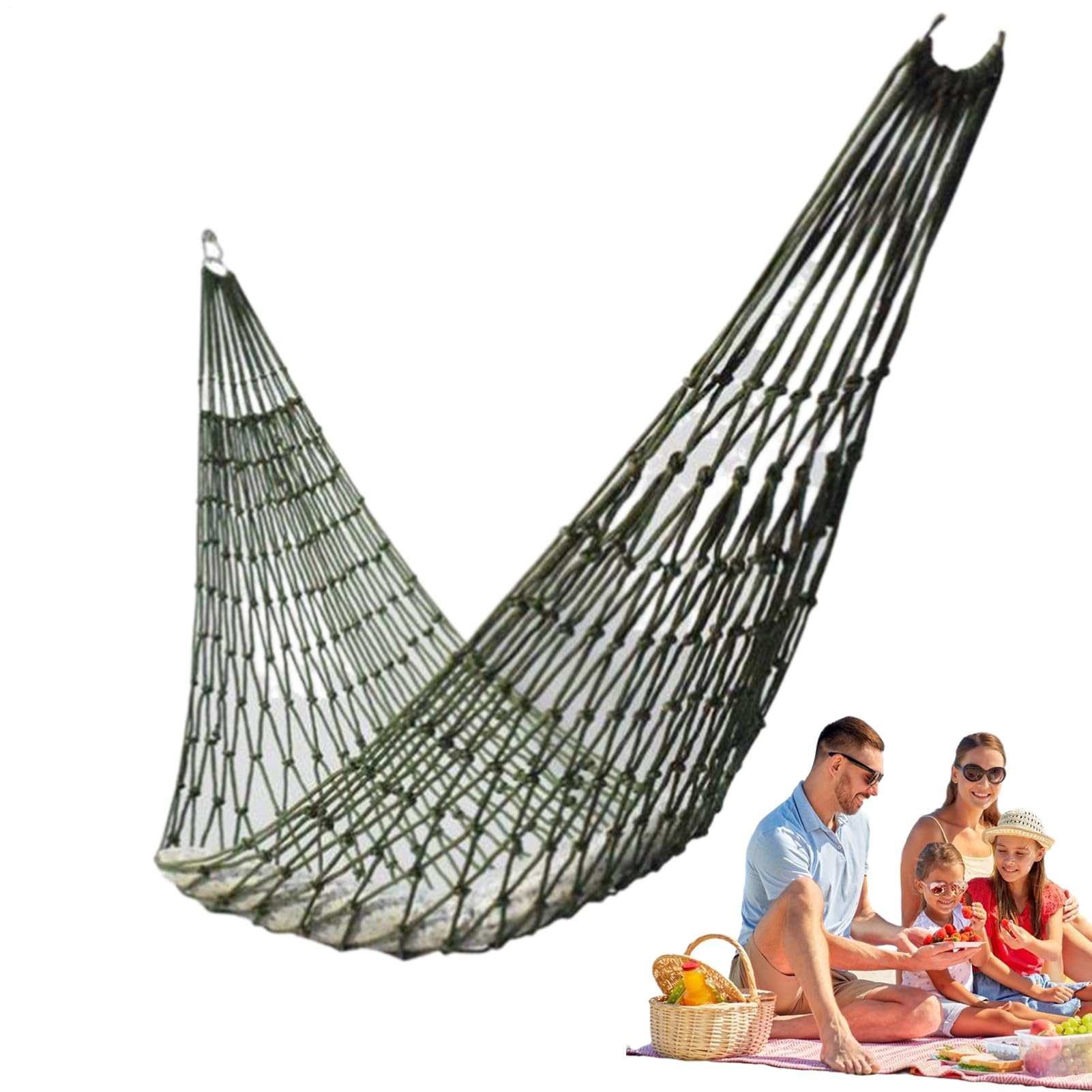 Hamac en nylon tressé pour dormir : lit suspendu respirant de camping