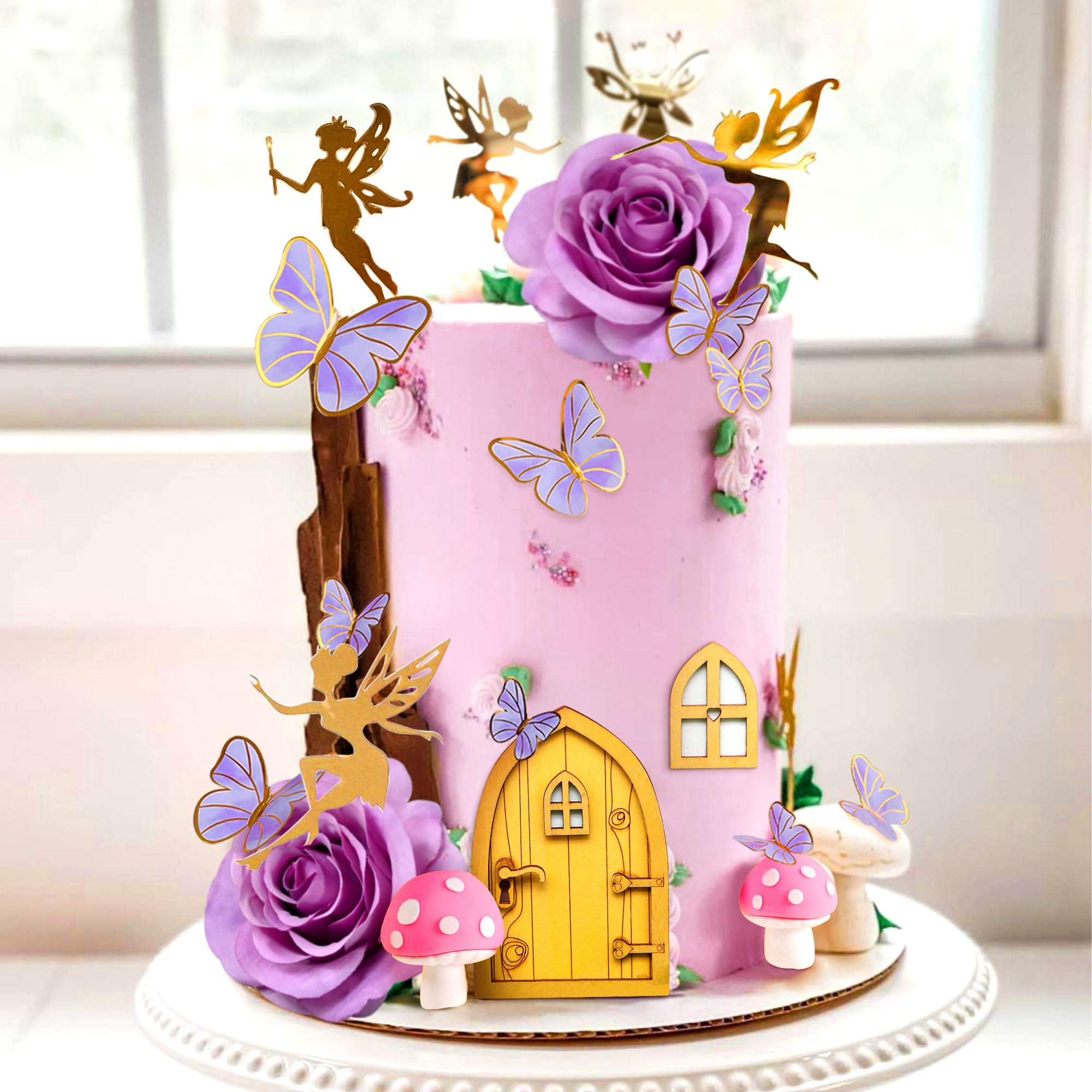 Set di decorazioni per torte a forma di giardino delle fate