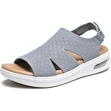 ziitop Walking Sandals Women Sandals for Women Comfortable Arch Support Platform Wedge Shoes Air Cushion Adjustable Strap Comfort Shoes for Summer Travel Beach Party Shopping Work