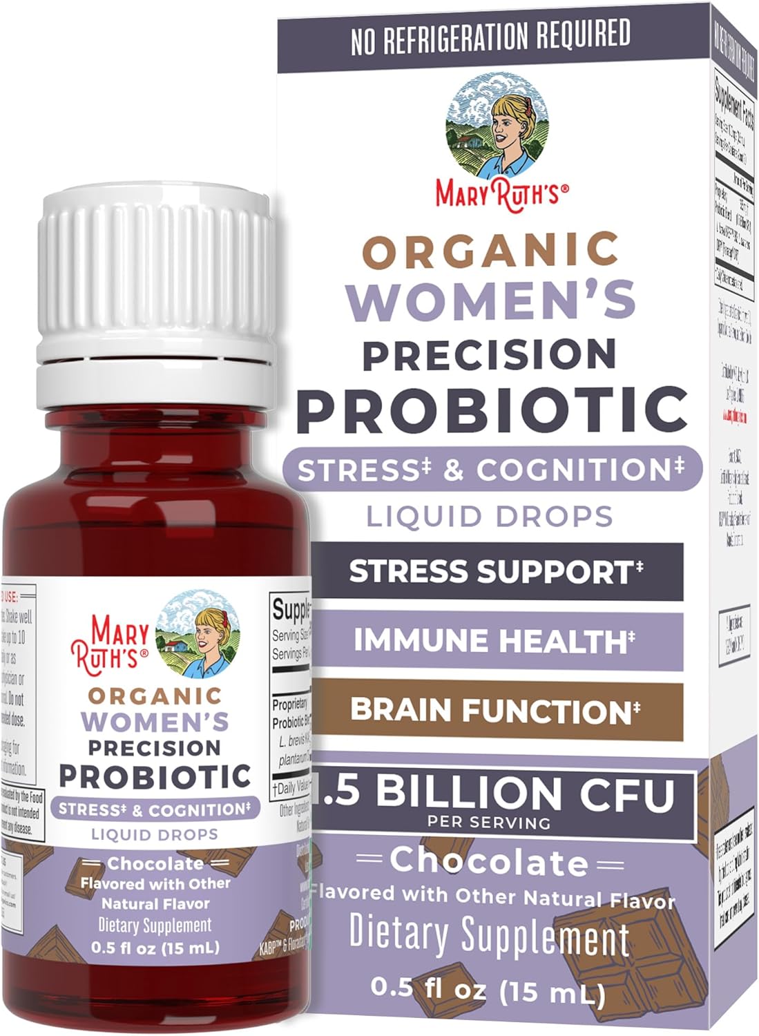 MaryRuth Organics USDA Organic Stress & Cognition Probiotics for Women | Focus Supplement | Support Calm | Stress Relief Supplement | Womens Probiotic | Gut Health for Women | Vegan | 30 Servings