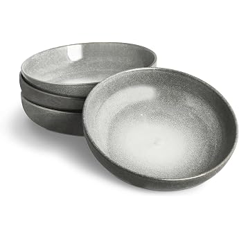 SPRINGLANE Soup Plate Set of 4 - Tableware Misty Cliff Gray Earthenware Table Service