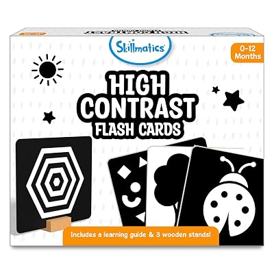 Skillmatics Large Flash Cards for Babies & Infants - High Contrast, 60 Pictures, Language_Skills, Visual Stimulation & S
