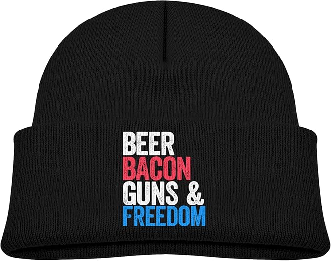Beer Bacon Guns Freedom Knitted Hat Classic Beanies Cap