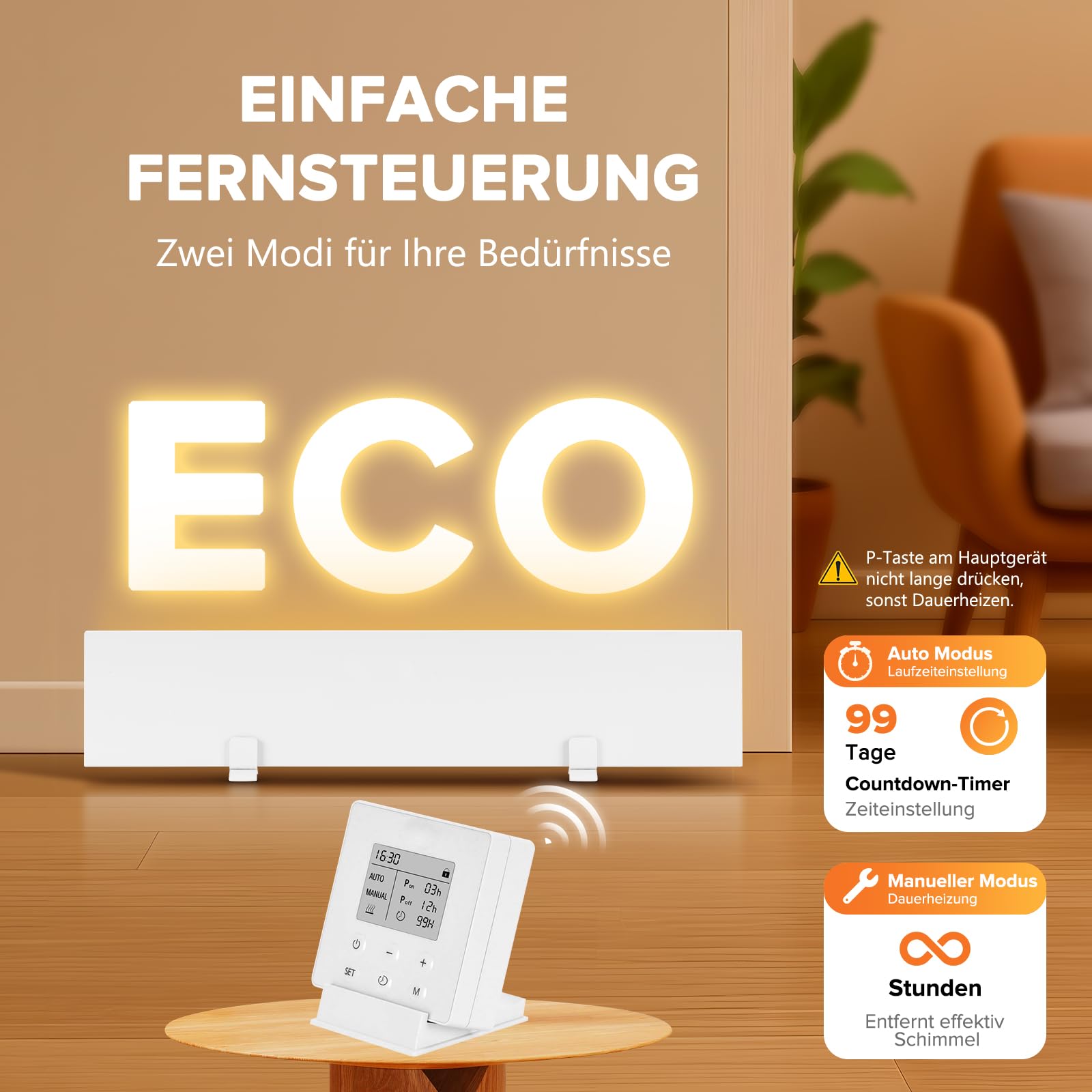 Infrarot Anti Schimmel Heizung – Schimmelentferner ohne Chemie mit Smart Timer – Alternative zu Schimmelspray – Für Wand & Bad – Bekämpft Schimmel am Ursprung - Xnature XN-IC60 2er-SET