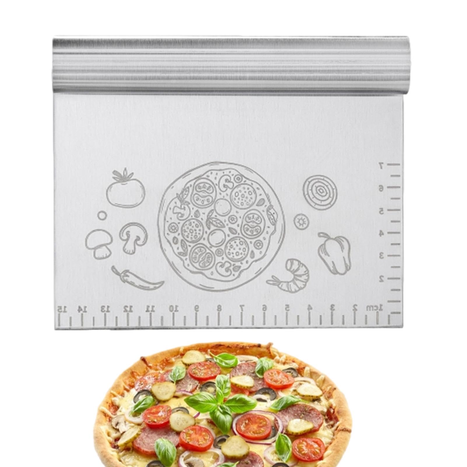 Raschietto in acciaio inox, ideale come tagliapasta per pane e pizza, utensile da cucina multiuso per piastra piatta