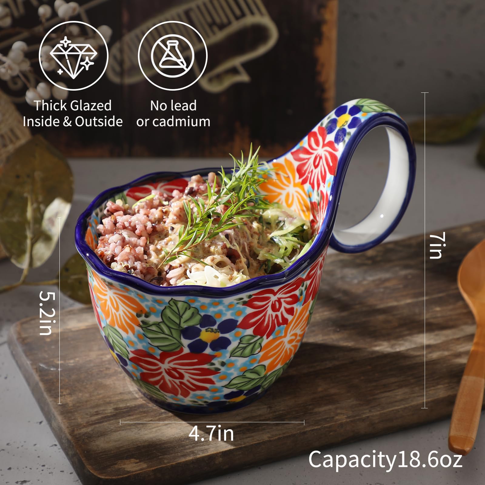 Amazon.com | ALMA 2025 Updated Soup Bowl with Large Long Handle 