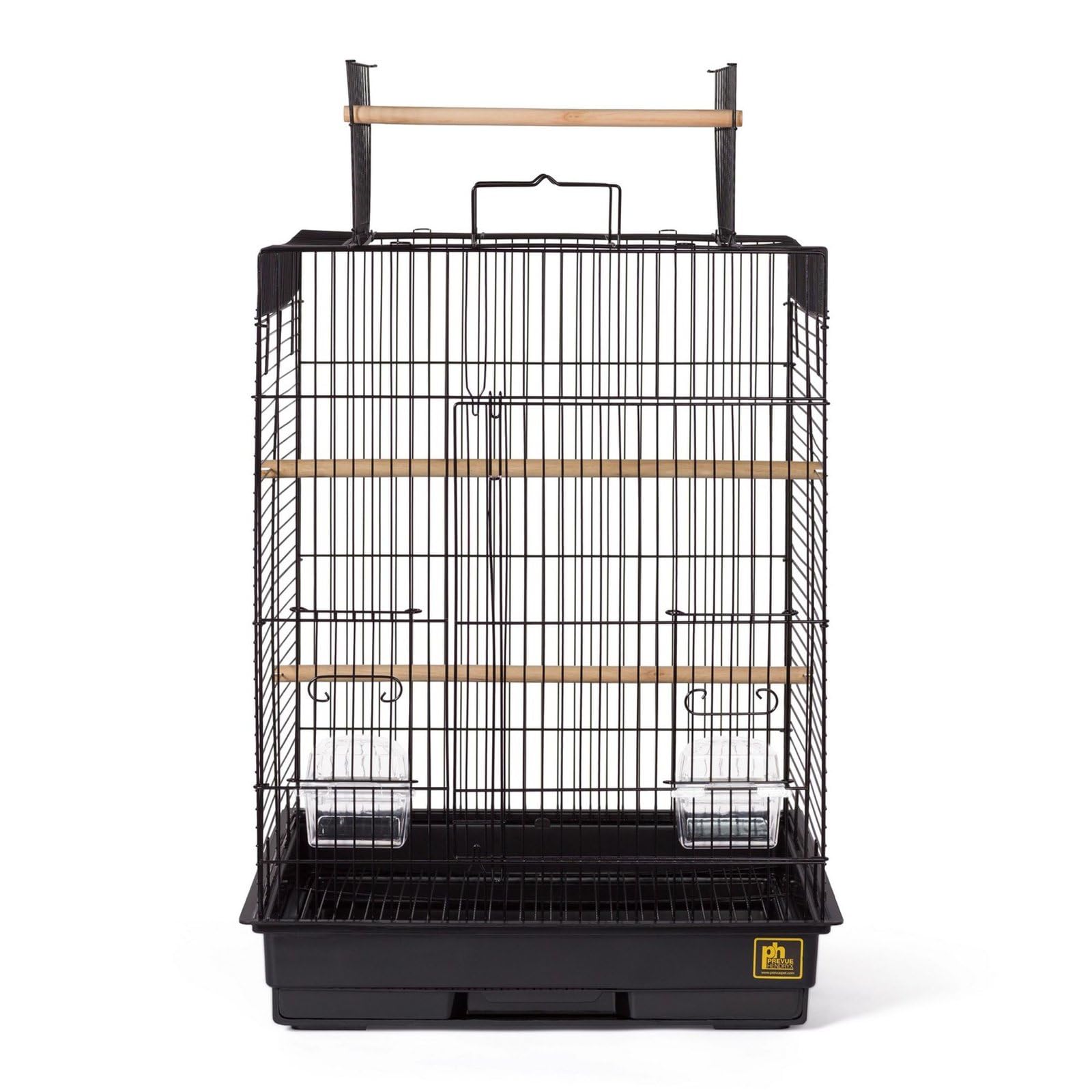 Prevue Cage à oiseaux avec ouverture supérieure Noir/noir
