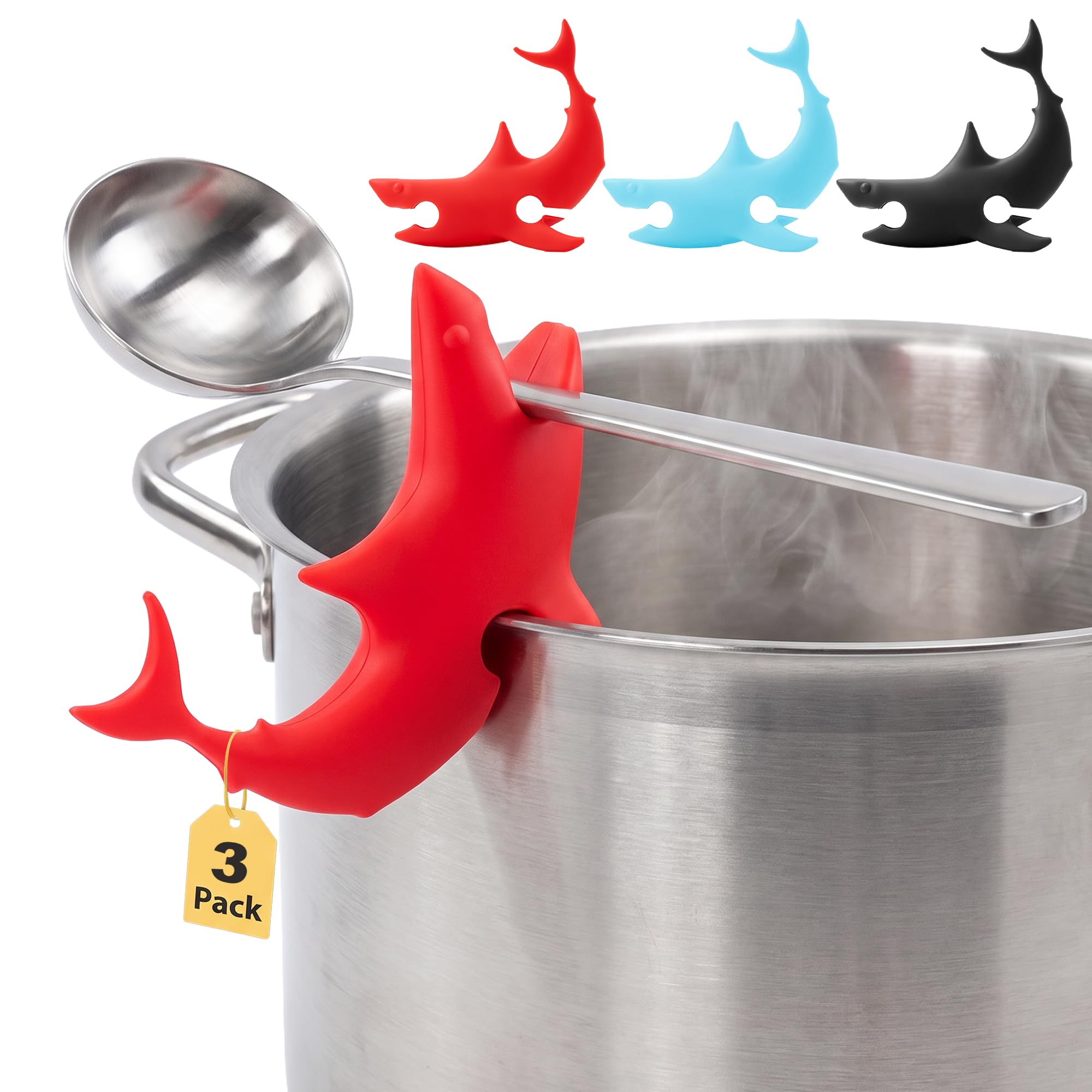 Li&Zhao - Soporte de cuchara de silicona – 3 piezas de soporte de cuchara para estufa, soporte de cuchara de cocina para estufa, soporte de cuchara de cocina, soporte de cuchara pequeña, regalos de