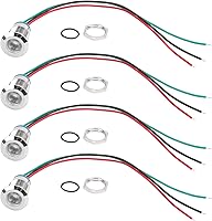 Vista 2 de Marhynchus 4 juegos de luces indicadoras LED precableadas LED redondas, impermeables, luz de 2 colores, electrodo de ánodo común de 12-24 V 0.472 in