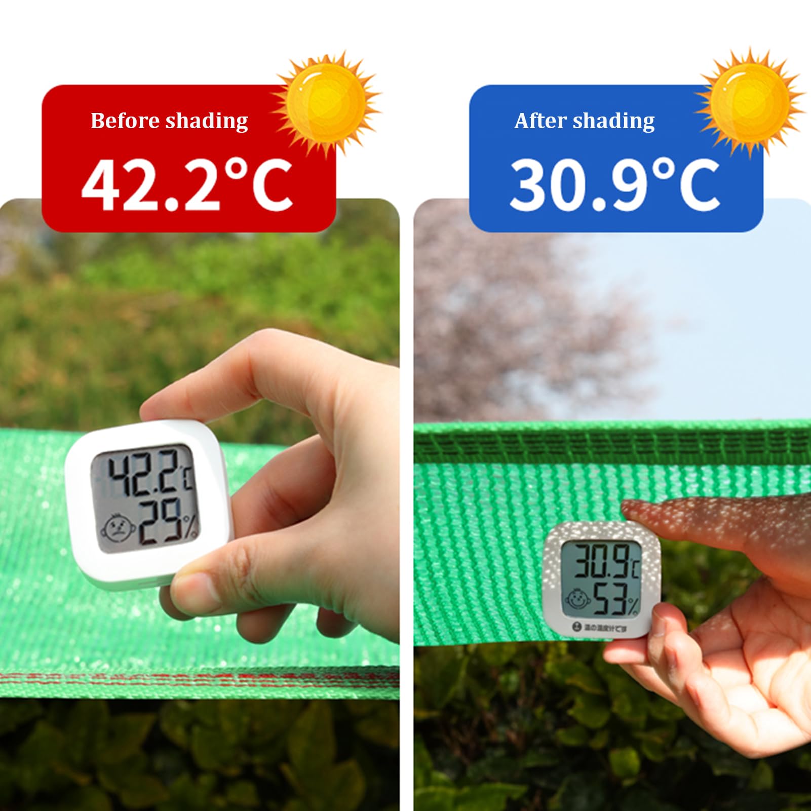 Malla Sombreo Jardín Verde Malla Sombreadora de Protección Solar Red De Sombra De Privacidad Transpirable Mallas de Sombreo con Ojales para Terraza Flores Balcón Piscina (6x8m/19.7x26.2ft)
