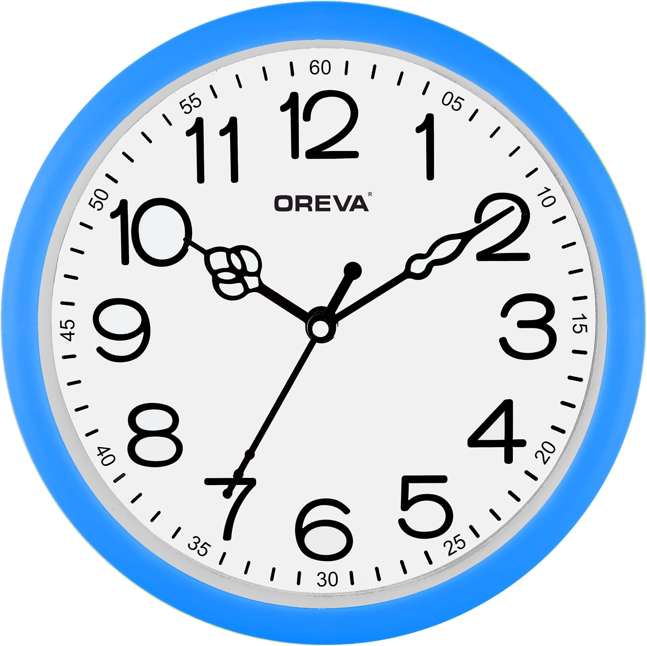 OREVA Plastic Round Shape Simple Small Wall Clock (19.8 x 4.1 x 19.8 cm, B Blue, AQ-6667)