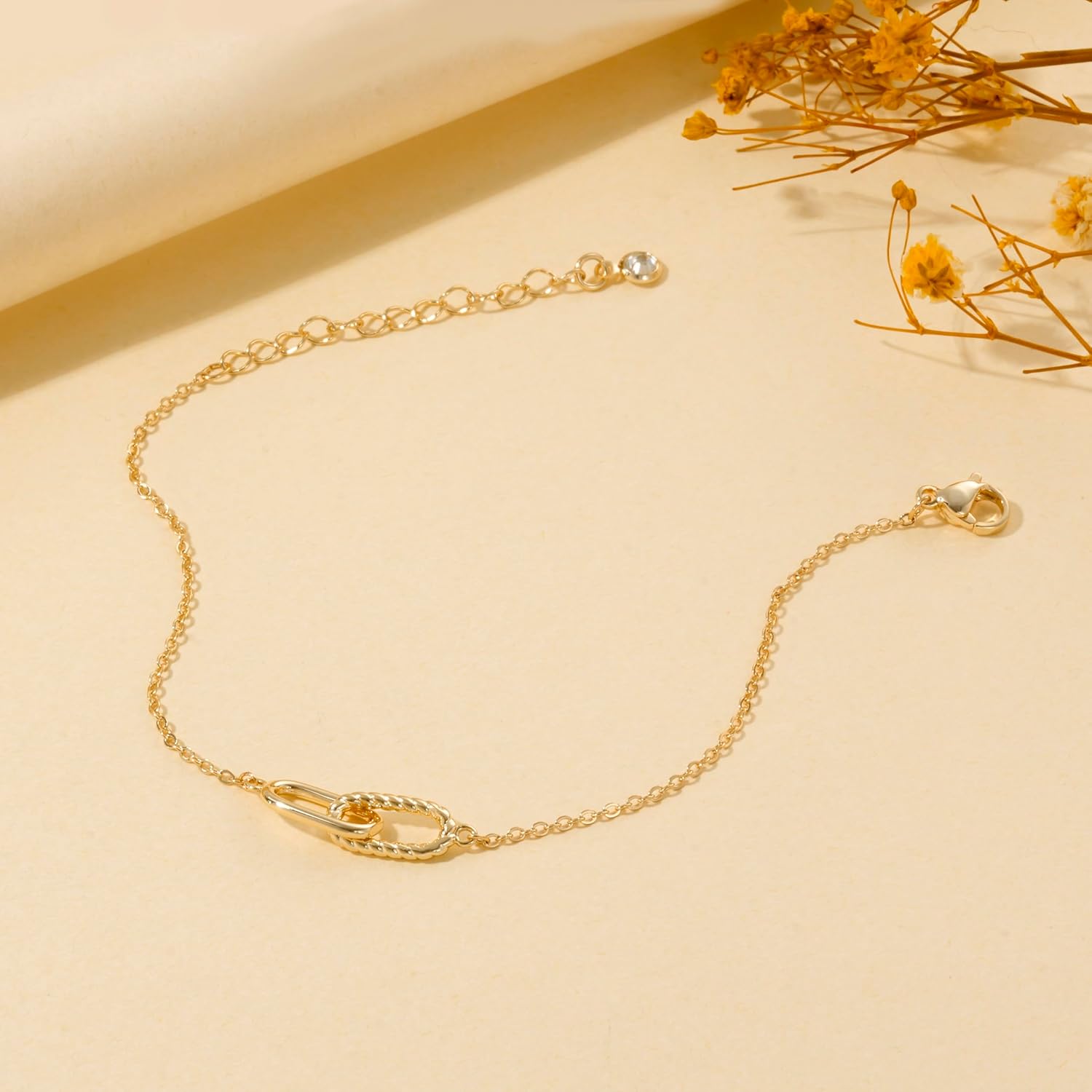 Moodear Valentines Day Gifts for Her, Dainty Gold Charm Bracelets for Women Trendy Non Tarnish 14k Gold Plated/Silver Charms Bracelet Adjustable Chain Waterproof Jewelry - Image 5