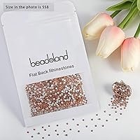 Vista 332 de Beadsland Diamantes de imitación de cristal con parte trasera plana, gemas redondas para arte de uñas y manualidades, pegamento fijo, violeta