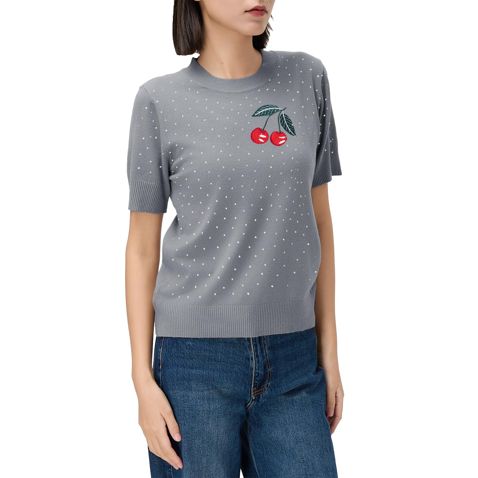 Beauty Women – Maglione Donna Leggero Maniche Corte Girocollo | Maglia Fine Traspirante Alta Elasticità | Viscosa | Basico da Sottogiacca/Layering