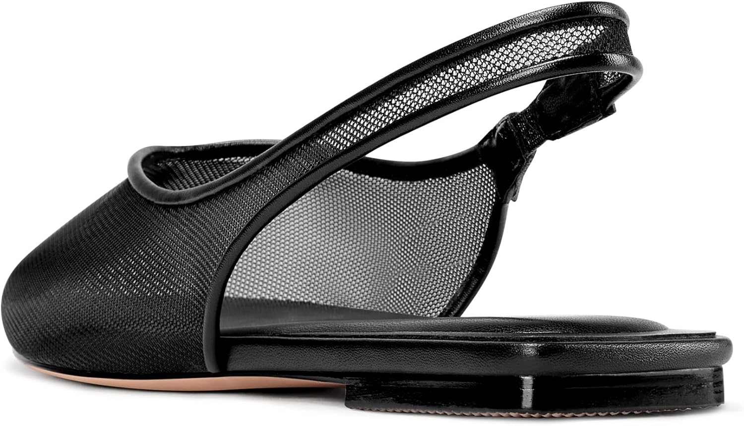 Saekcted Mesh Ballet Flats Shoes for Women Low Heel Pointed Toe Pumps Slingback Flat Shoes Casual Dress 0.4 Inches Heels