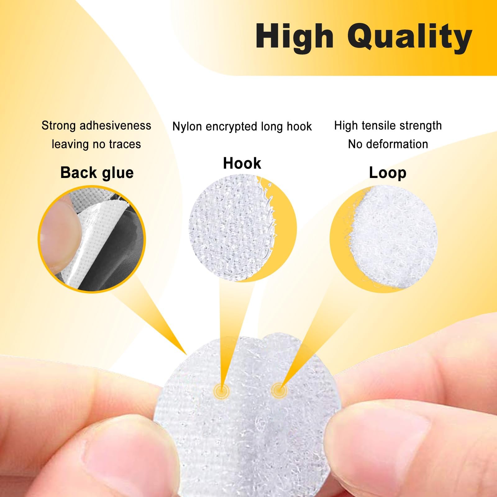 540 Pièces Scratch Autocollant Rond 10mm Double Face Hook & Loop Pastille Adhesive Blanc