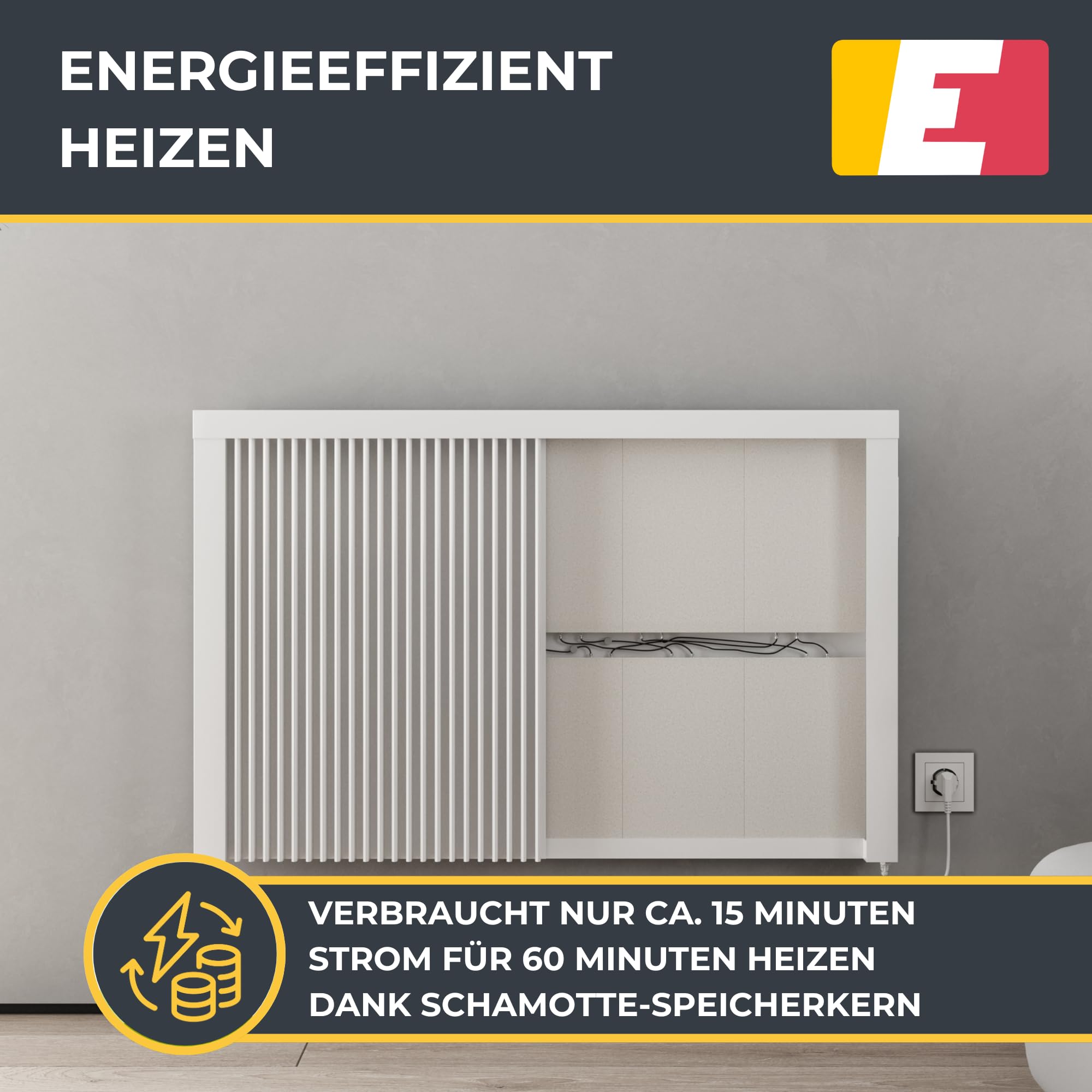 Areo Direct 2600 W Elektroheizung Wandmontage - Elektroheizkörper mit Thermostat - Elektrische Heizung Smart Home - App steuerbare Heizung ohne Hub - Digitale WLAN Elektroheizung