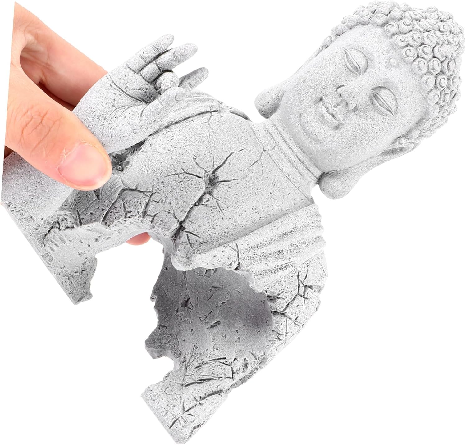 DECHOUS Elegant Aquarium Buddha Statue Fish Tank Ornament with Fine Workmanship Chic Decoration and Fish Hiding Place Solid Cast Buddha Sculpture for Home and Office Furnishings Family and