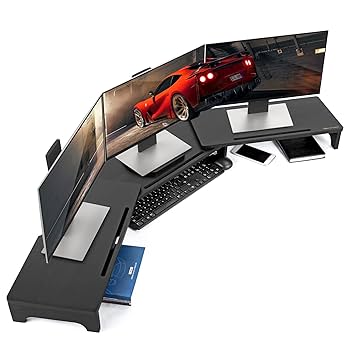 Amazon.co.jp：モニタースタンドライザー 大型 Nnewvante 竹製