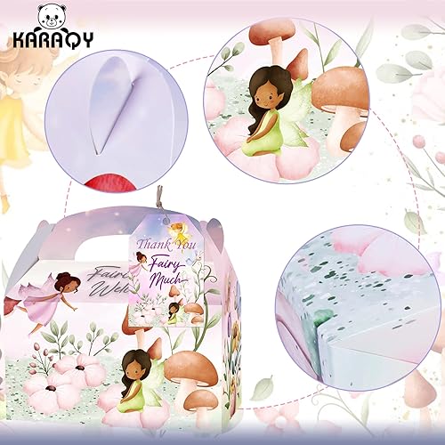 Miniatura 3 de KARAQY Cajas de recuerdos de fiesta de cuento de hadas, 12 cajas de regalo de hadas con etiquetas de agradecimiento para niños, cumpleaños, baby