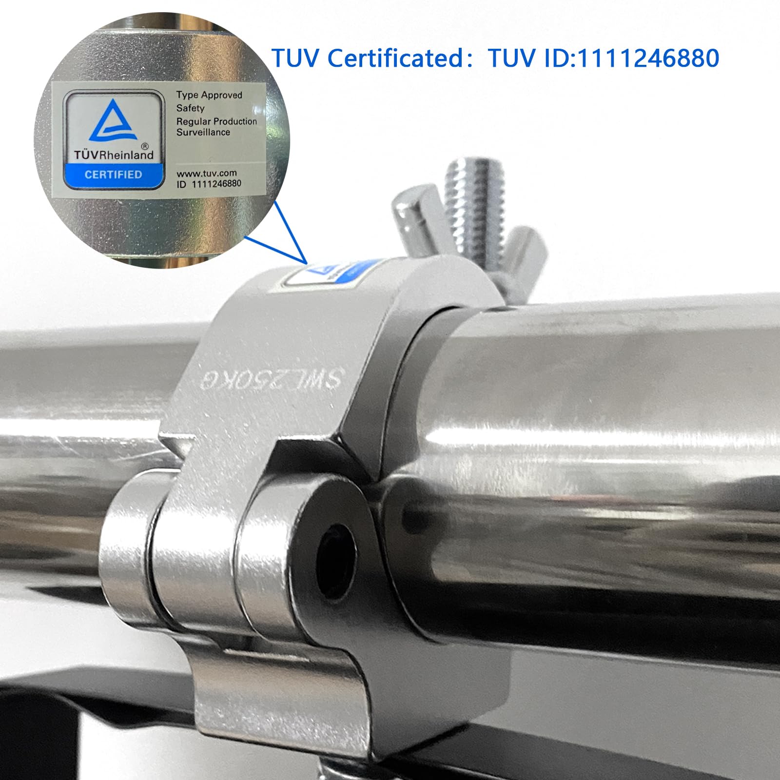 Hochwertige Aluminium-Legierung, robuste O-Klemme für Strahler, 250 kg, passend für 42–52 mm Rohre/Rohre, Bühnenbeleuchtung, Silber, 4 Stück