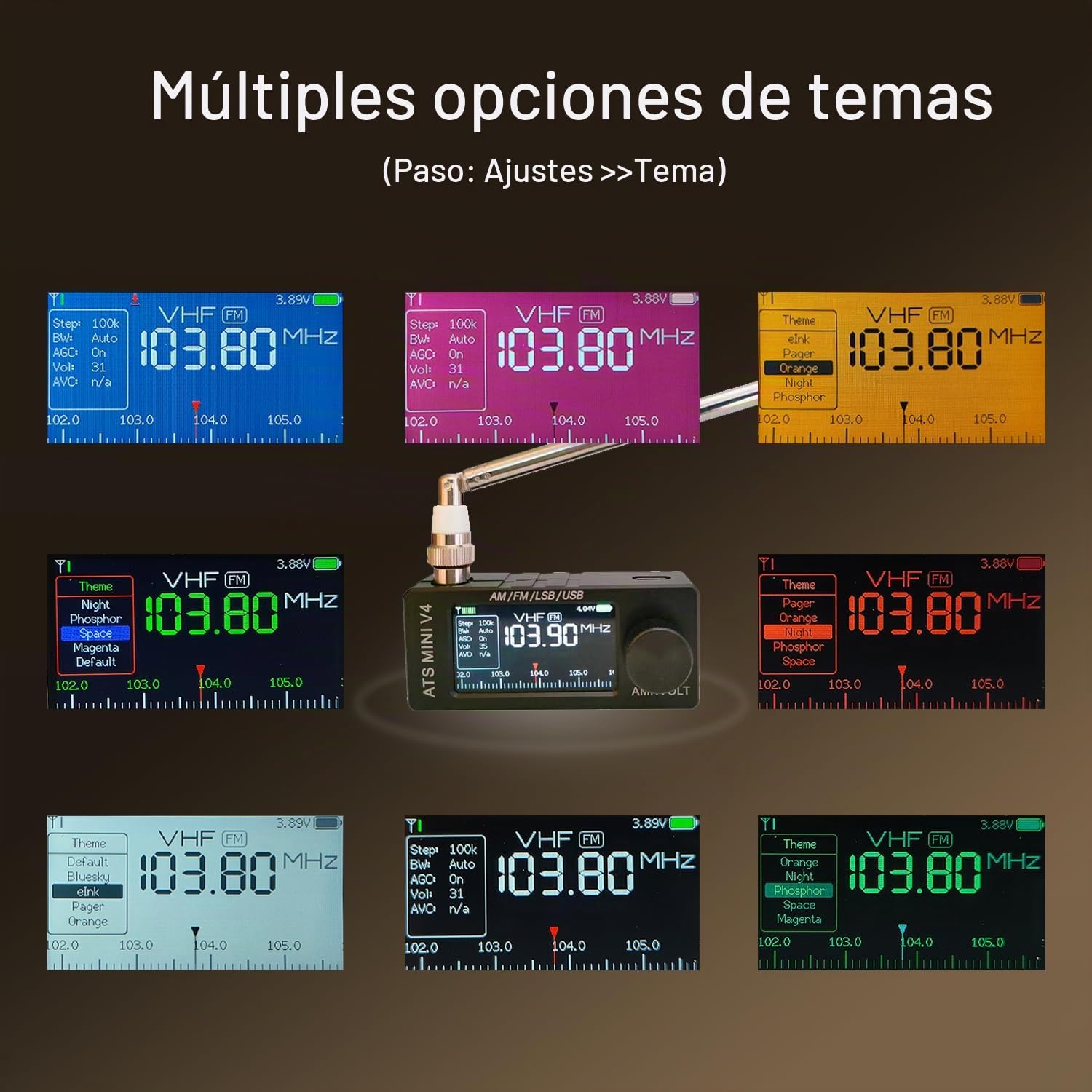 Mini radio SI4732 mejorada, ATS MINI V4 Radio de onda corta de bolsillo, con amplificador de auriculares integrado y Hi-Z, exquisita carcasa de metal, receptor portátil AM/FM/LSB/USB para todas las